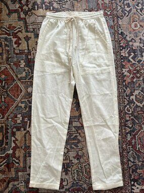 NWT Emerson Fry Organic Cotton Pants in Ivory | Size Small